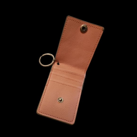 Holographic Glitter & Pink Card Holder Keychain - Picture 2 of 4